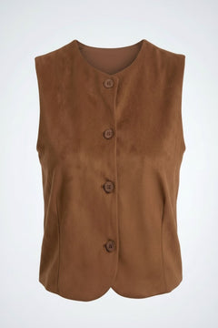 Gilet scamosciato cognac