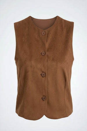 Gilet  scamosciato cognac