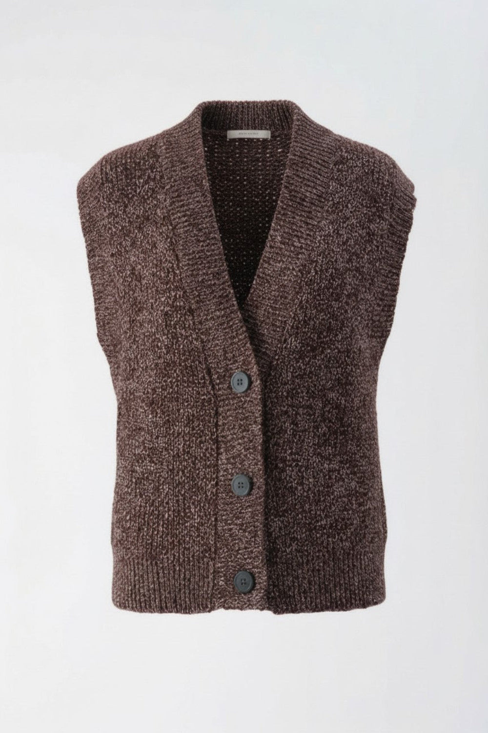 Gilet oversize a girocollo con bottoni