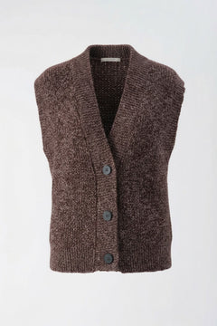 Gilet oversize a girocollo con bottoni