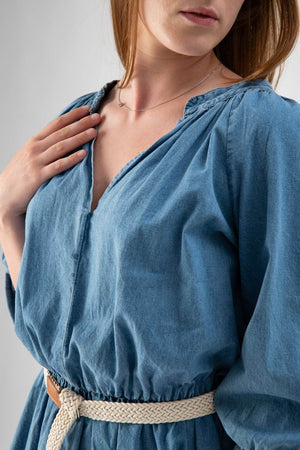 Abitino in denim con cintura - MND™