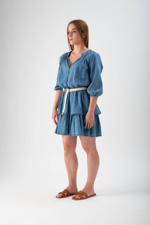 Abitino in denim con cintura - MND™