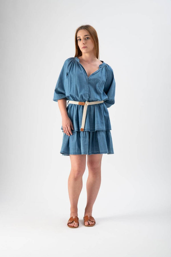 Abitino in denim con cintura - MND™