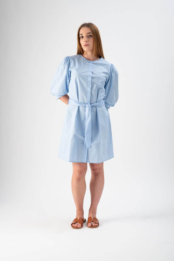 Abitino in popeline con fusciacca in vita - MND™