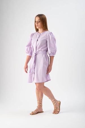 Abitino in popeline con fusciacca in vita - MND™