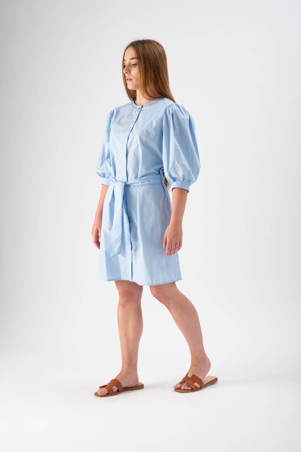 Abitino in popeline con fusciacca in vita - MND™