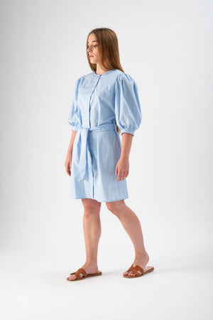 Abitino in popeline con fusciacca in vita - MND™