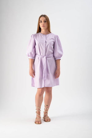 Abitino in popeline con fusciacca in vita - MND™