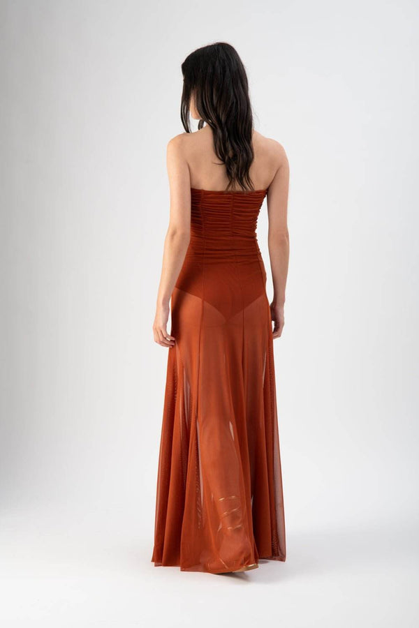 Abito lungo con body e gonna velata - MND™