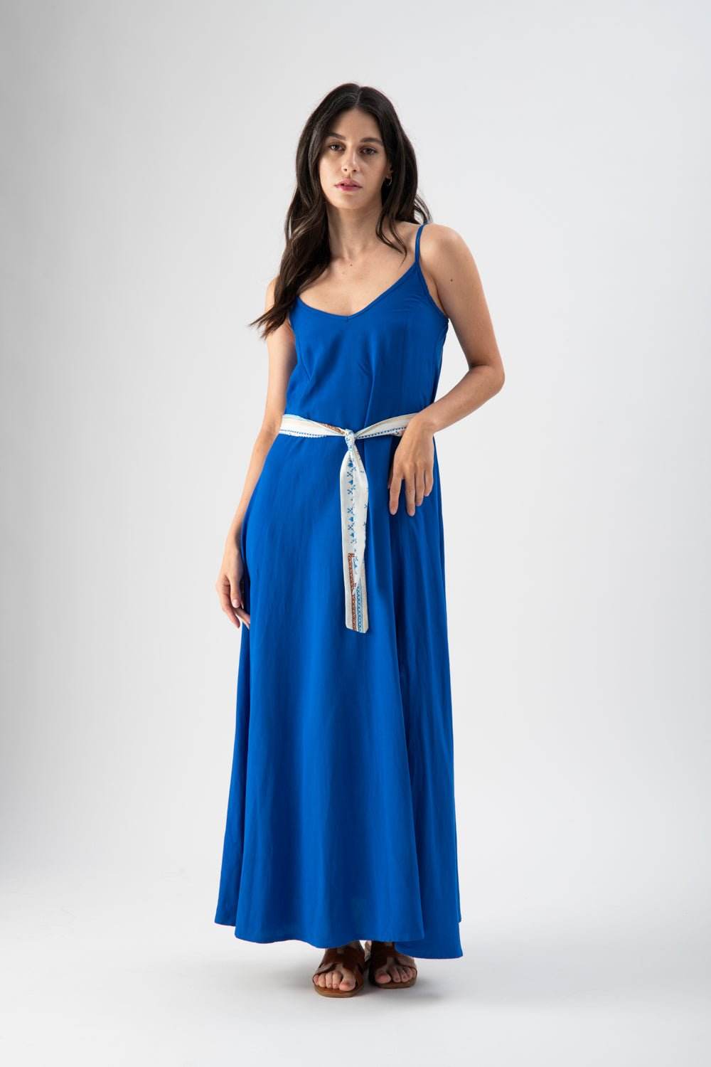 Abito lungo con fusciacca in fantasia - MND™