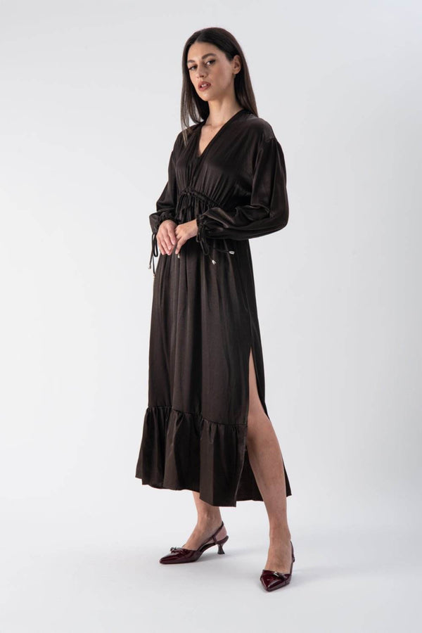 Abito lungo con scollo a V - MND™