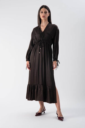 Abito lungo con scollo a V - MND™