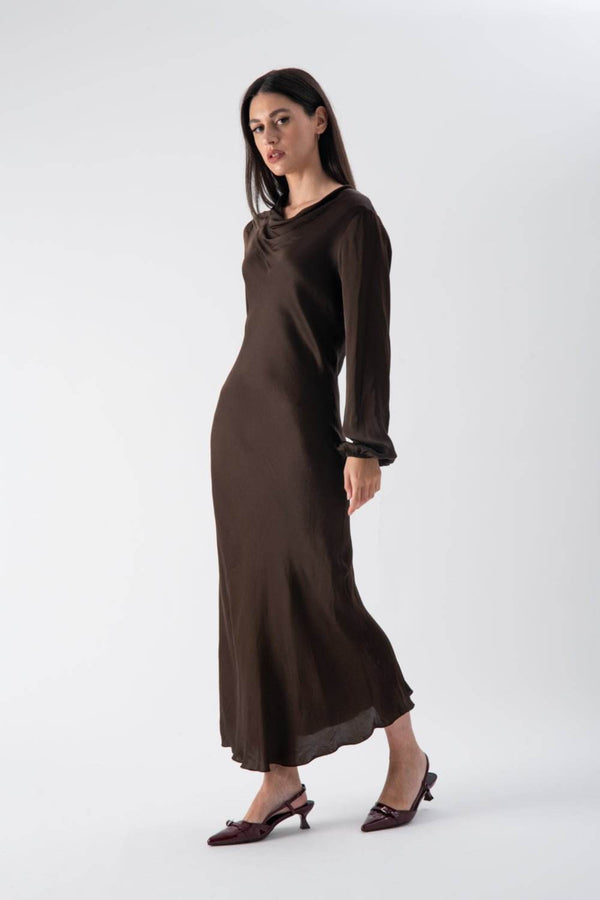 Abito lungo fitted in viscosa - MND™