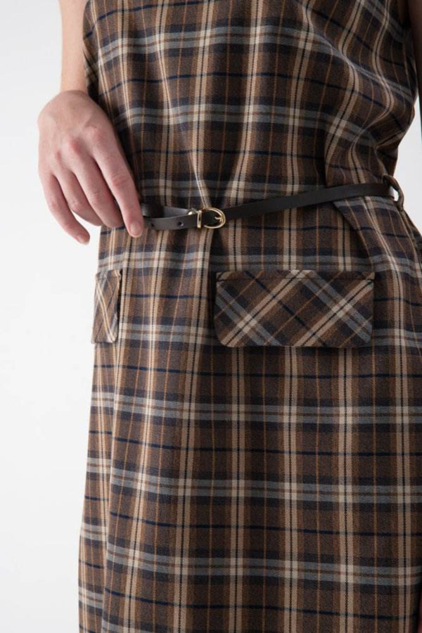 Abito smanicato con motivo a quadri - MND™