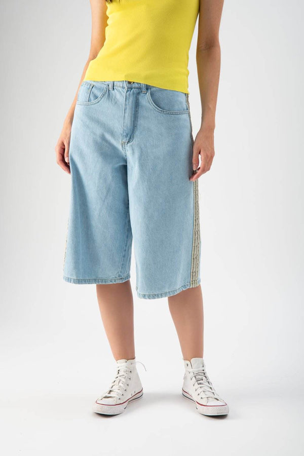Bermuda in demin con banda laterale - MND™