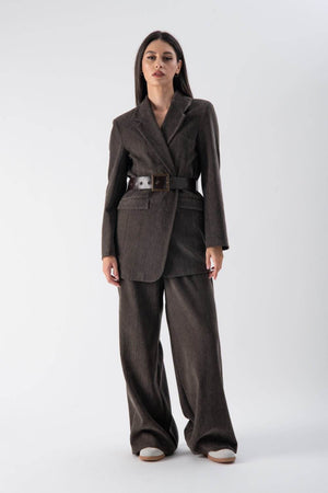 Blazer in ciniglia con cintura - MND™