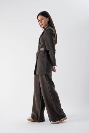 Blazer in ciniglia con cintura - MND™