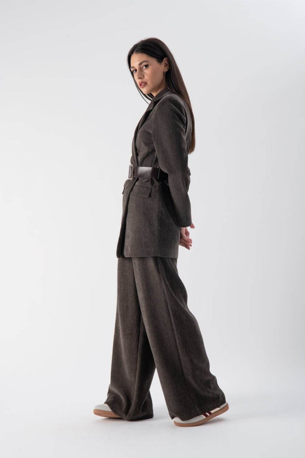 Blazer in ciniglia con cintura - MND™