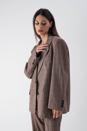 Blazer strutturato oversize con motivo a quadri - MND™