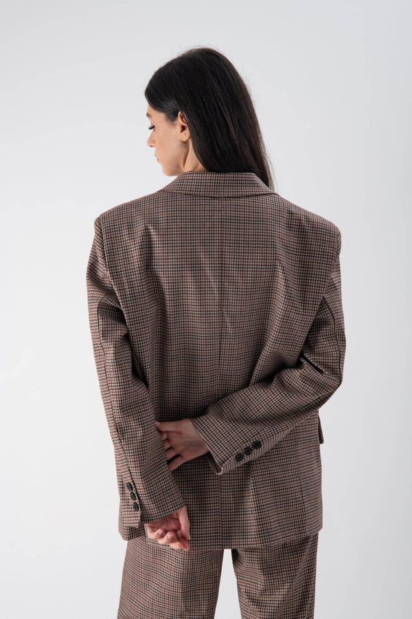 Blazer strutturato oversize con motivo a quadri - MND™