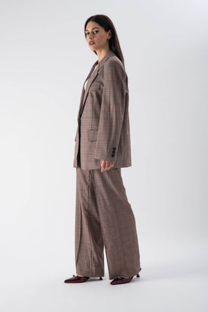 Blazer strutturato oversize con motivo a quadri - MND™