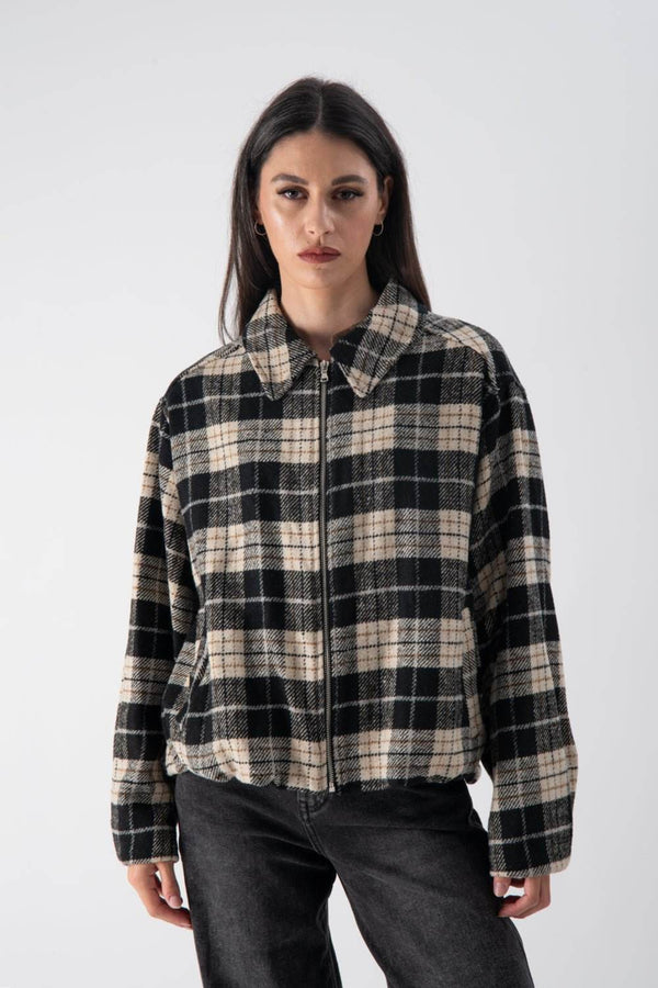 Bomber con fantasia a quadri - MND™