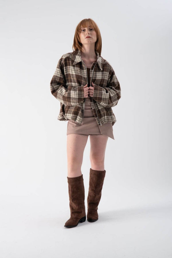 Bomber con fantasia a quadri - MND™