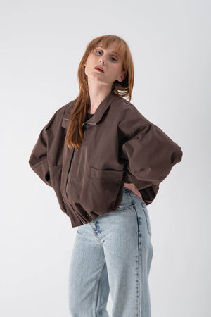 Bomber leggero con fondo arricciato - MND™