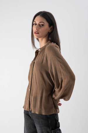 Camicia con scollo alla coreana - MND™