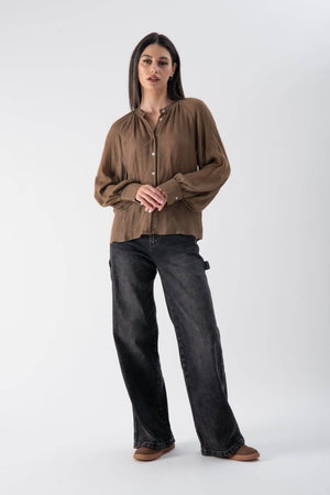 Camicia con scollo alla coreana - MND™