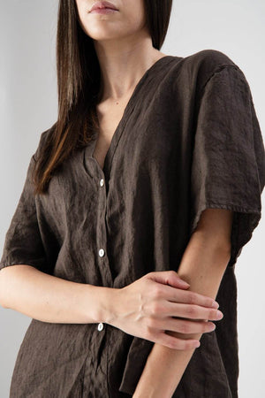 Camicia in lino a maniche corte - MND™