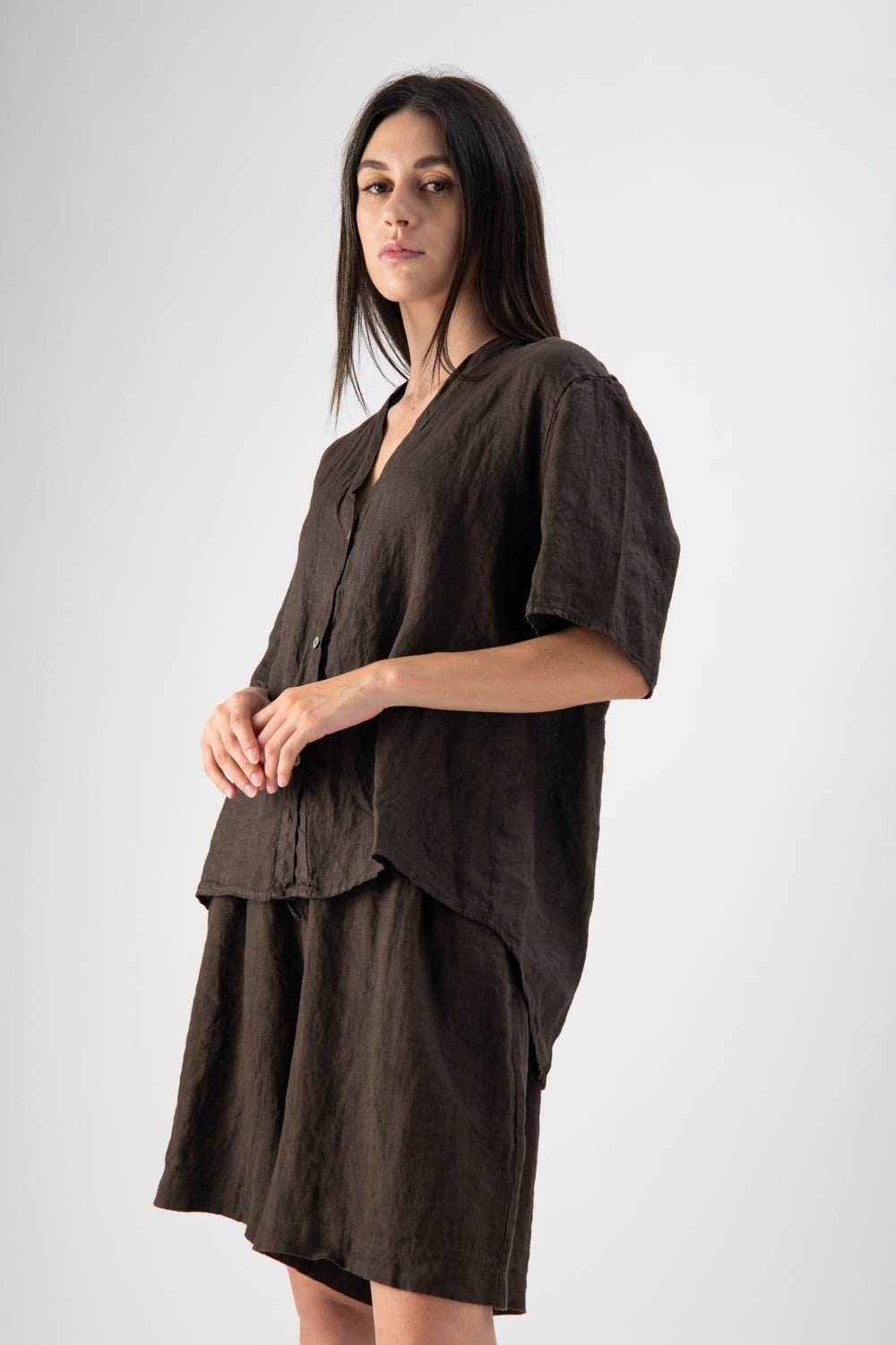 Camicia in lino a maniche corte - MND™