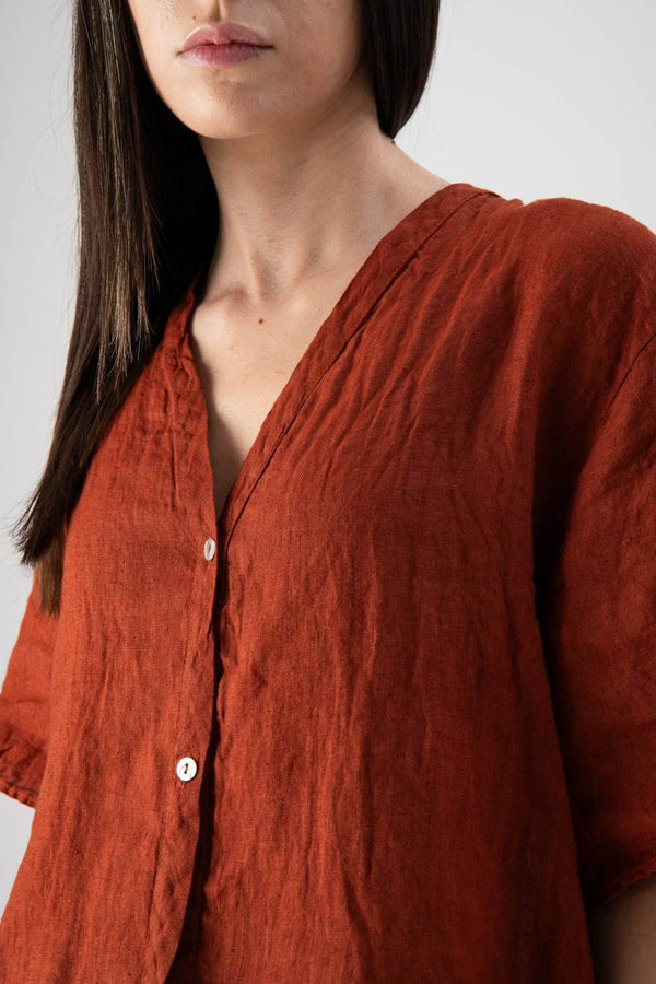 Camicia in lino a maniche corte - MND™