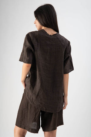 Camicia in lino a maniche corte - MND™