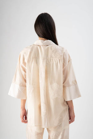 Camicia velata con ricami floreali - MND™