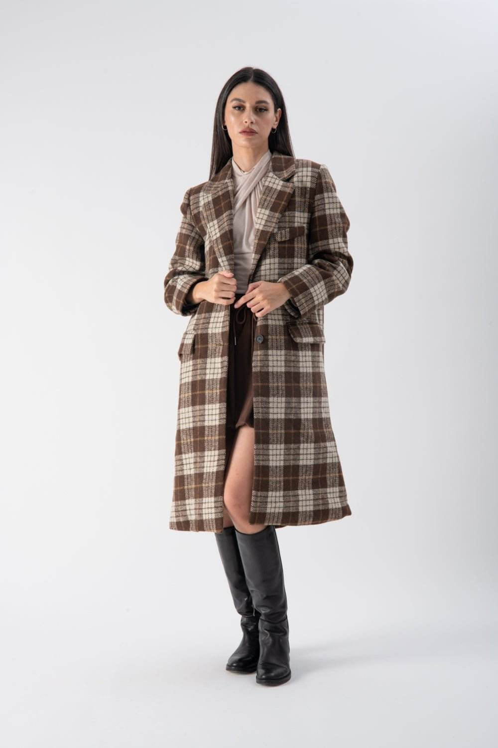 Cappotto lungo a quadri - MND™