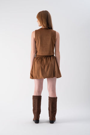 Coordinato scamosciato cognac - MND™