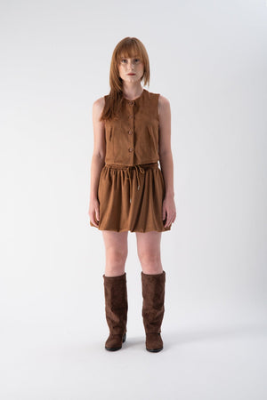 Coordinato scamosciato cognac - MND™