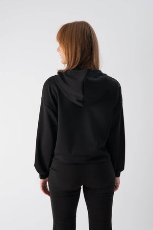 Felpa cropped con zip e cappuccio - MND™