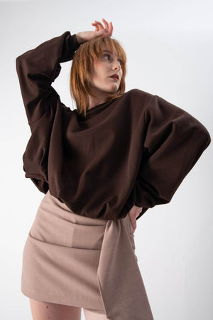 Felpa oversize in cotone a girocollo - MND™