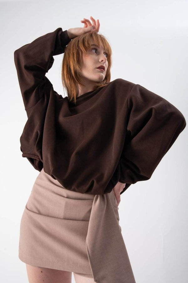 Felpa oversize in cotone a girocollo - MND™