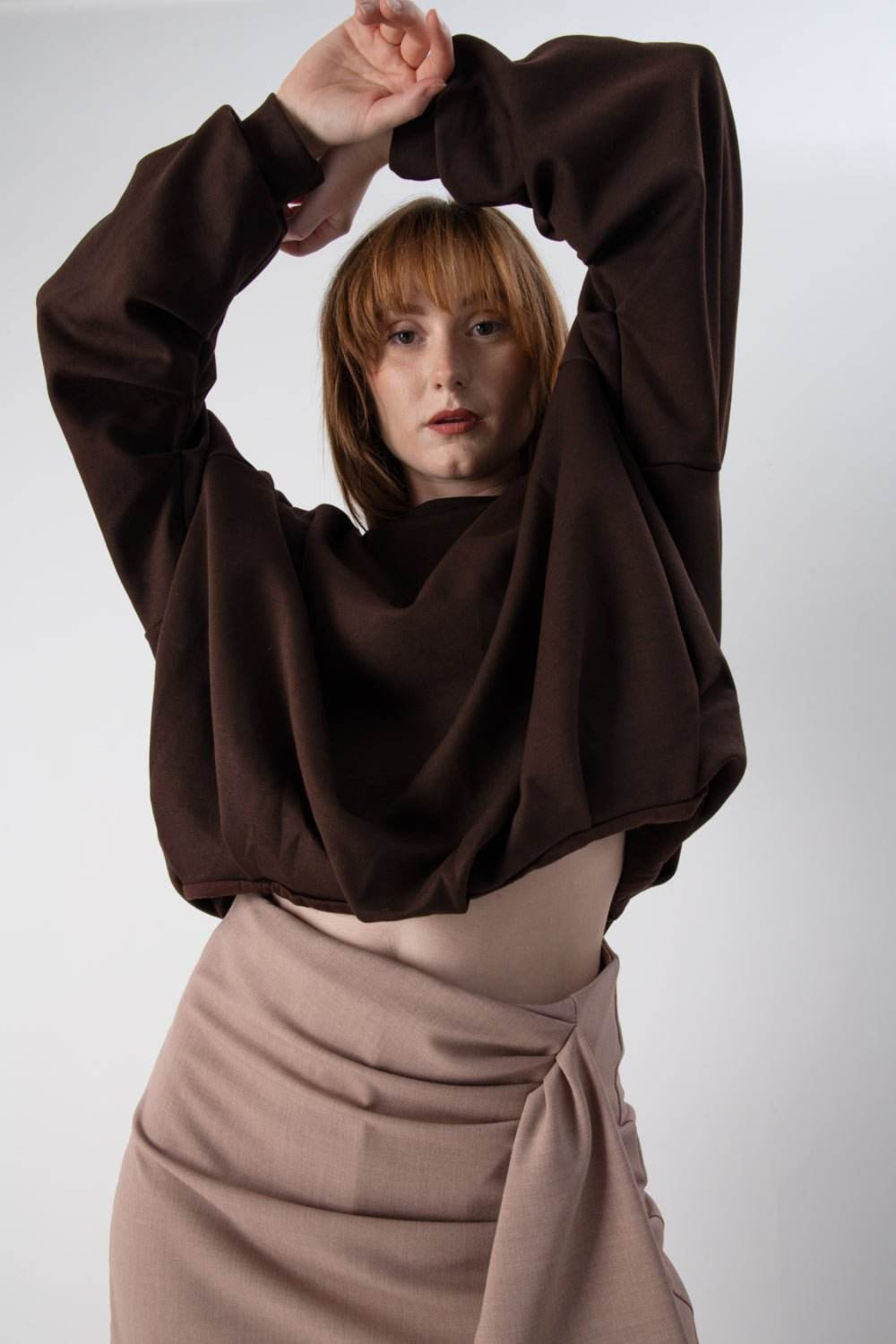 Felpa oversize in cotone a girocollo - MND™