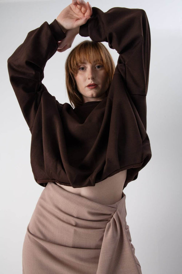 Felpa oversize in cotone a girocollo - MND™