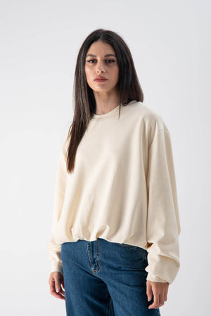 Felpa oversize in cotone a girocollo - MND™