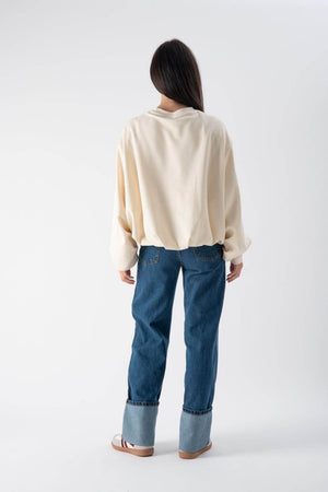Felpa oversize in cotone a girocollo - MND™