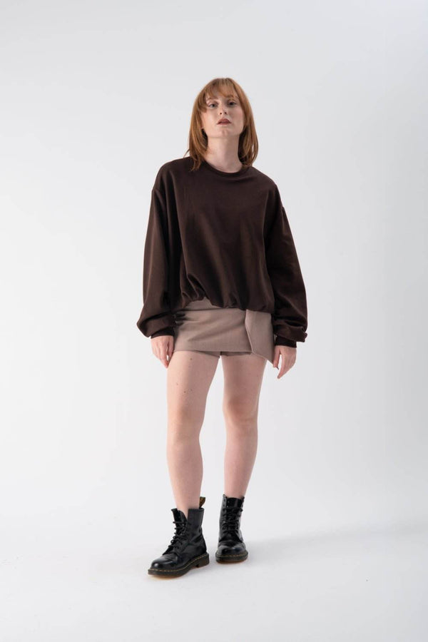 Felpa oversize in cotone a girocollo - MND™