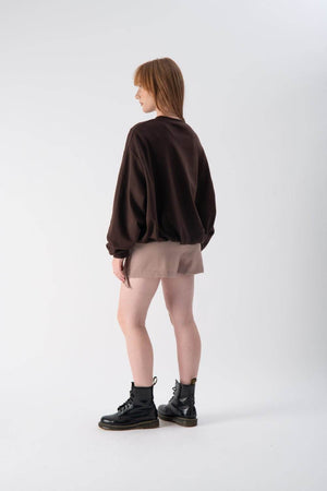 Felpa oversize in cotone a girocollo - MND™