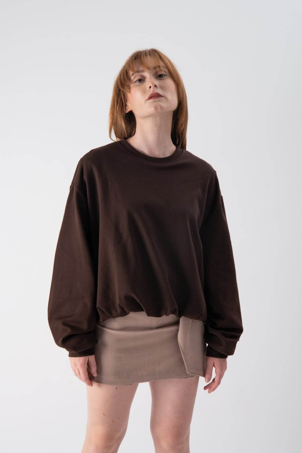 Felpa oversize in cotone a girocollo - MND™