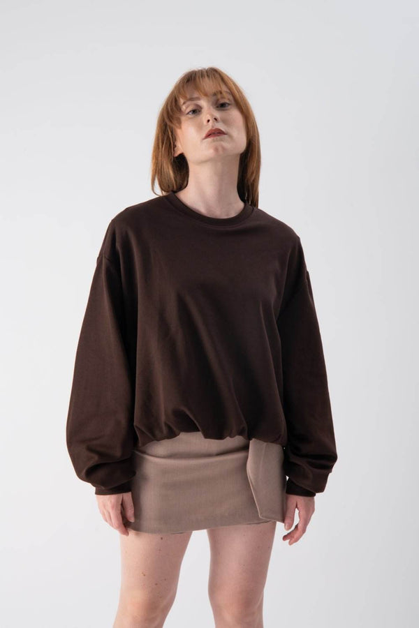 Felpa oversize in cotone a girocollo - MND™