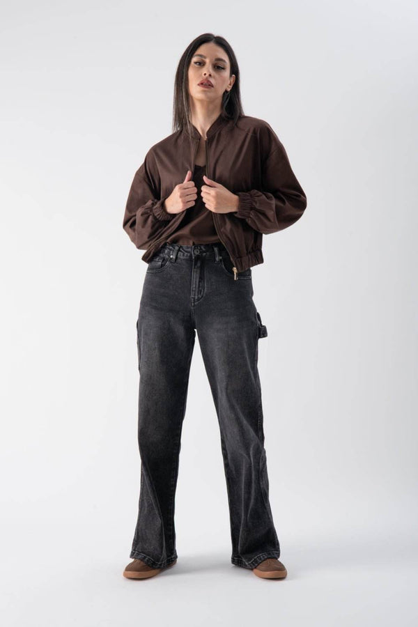 Giacca leggera in tessuto scamosciato con fondo arricciato - MND™